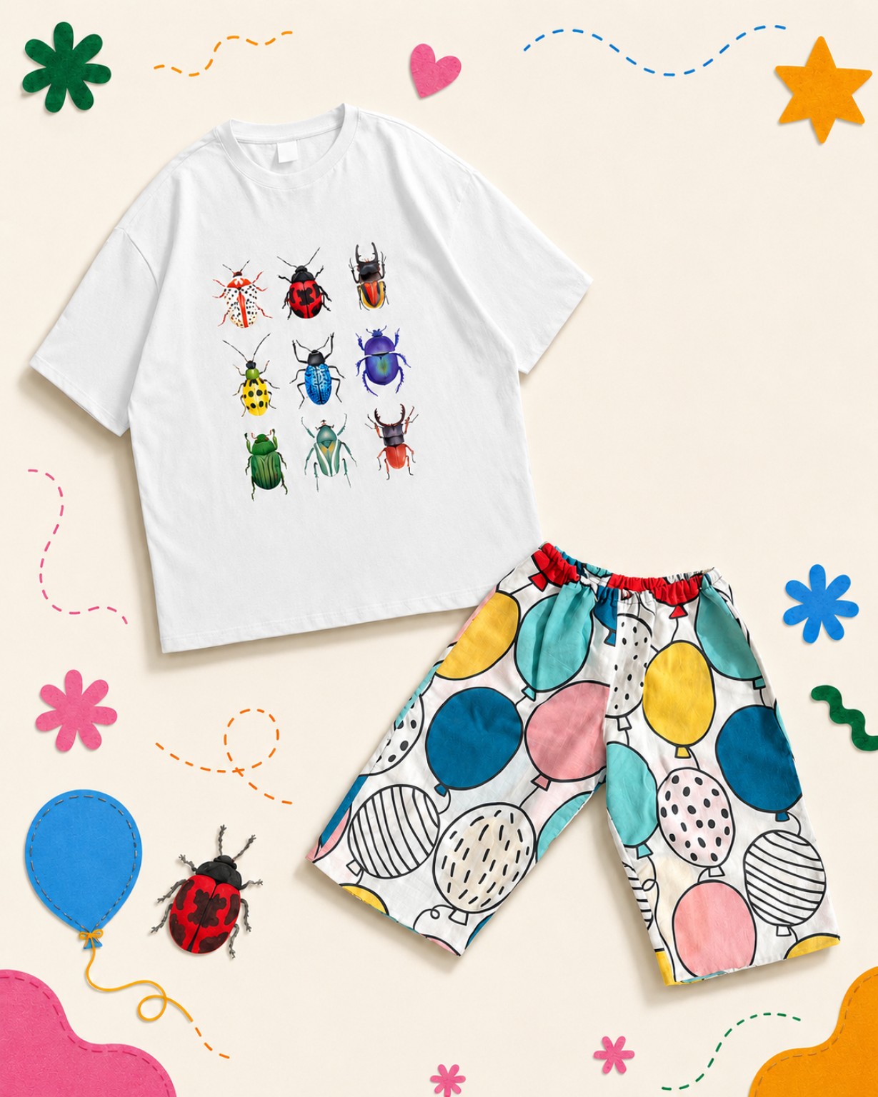 Polera Beatles + Pantalón Fiesta